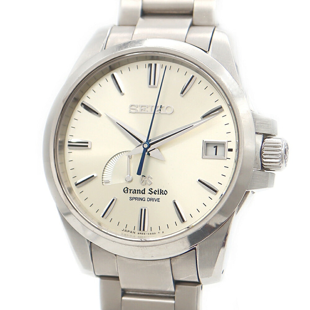 SEIKO セイコー GS グランドセイコー スプリングドライブ 9R65-0BG0 パワーリザーブ デイト 100m防水 シルバー Ti チタン メンズ 自動巻き【6ヶ月保証】【腕時計】【中古】