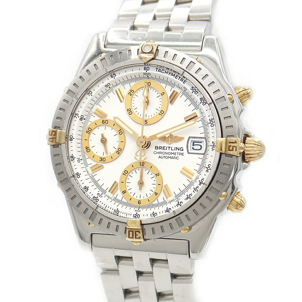 BREITLING ブライトリング クロノマット ビコロ B13352 クロノグラフ デイト 100m防水 白 ホワイト SS ステンレス YG イエローゴールド コンビ メンズ 自動巻き【自社保証6ヶ月】【腕時計】【中古】