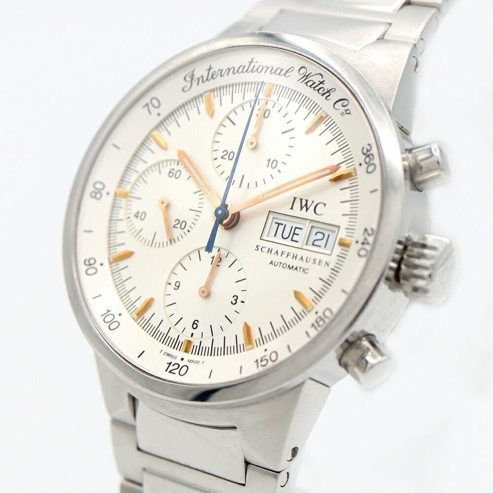 内部点検済 IWC インターナショナルウォッチカンパニー GST クロノグラフ IW370713 デイデイト 120m防水 シルバー SS ステンレス メンズ 自動巻き【6ヶ月保証】【腕時計】【中古】