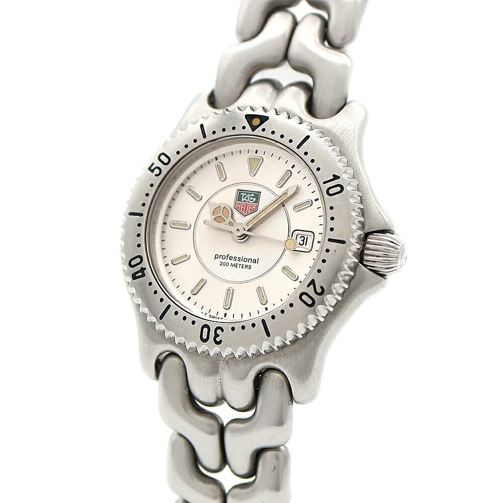 電池交換済 TAG Heuer タグホイヤー S/el セル プロフェッショナル WG131B デイト 200m防水 シルバー SS ステンレス レディース クォーツ【6ヶ月保証】【腕時計】【中古】