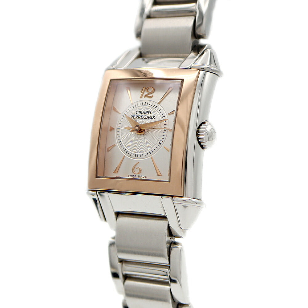 内部点検済 GIRARD PERREGAUX ジラールペルゴ 2590 シルバー K18PG ピンクゴールド SS ステンレス コンビ レディース 手巻き GP【6ヶ月保証】【腕時計】【中古】