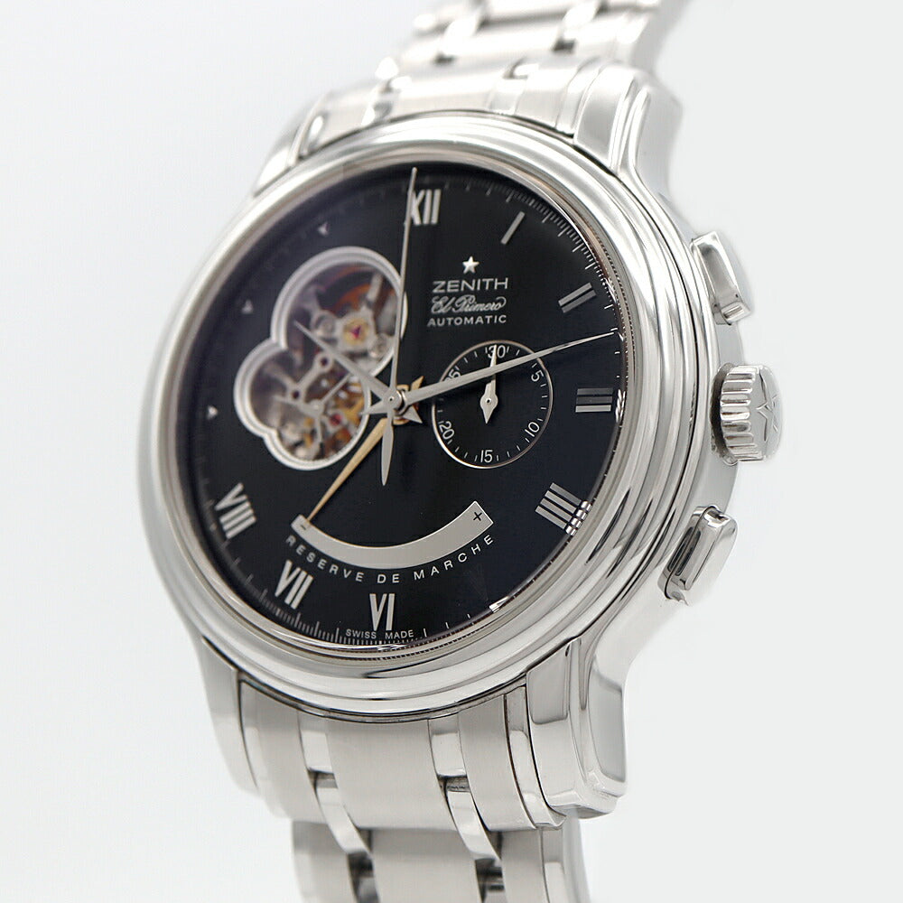 ZENITH ゼニス エルプリメロ クロノマスター XXTオープン クロノグラフ 03.1260.4021 スモールセコンド パワーリザーブ 黒 ブラック SS ステンレス メンズ 自動巻き【6ヶ月保証】【腕時計】【中古】