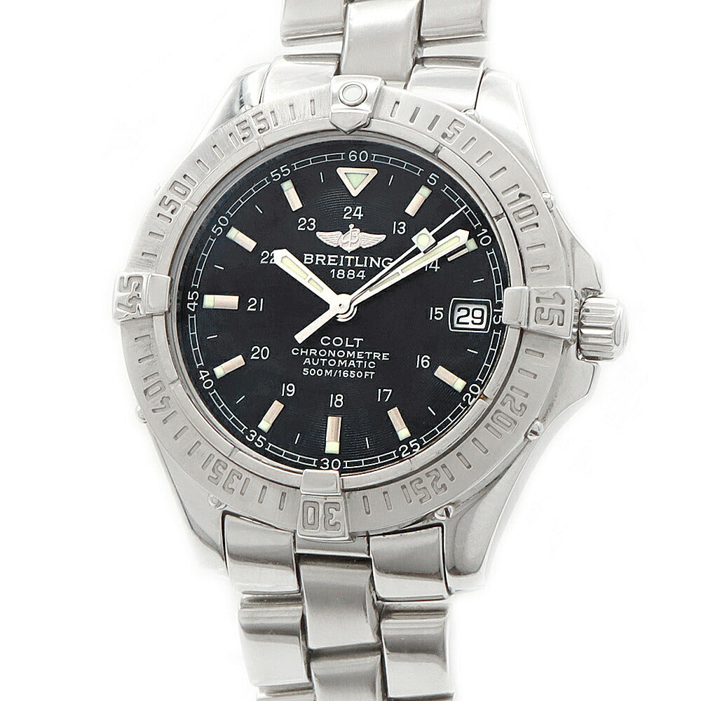 BREITLING ブライトリング コルトオーシャン A17350 デイト 500m防水 黒 ブラック SS ステンレス メンズ 自動巻き【6ヶ月保証】【腕時計】【中古】