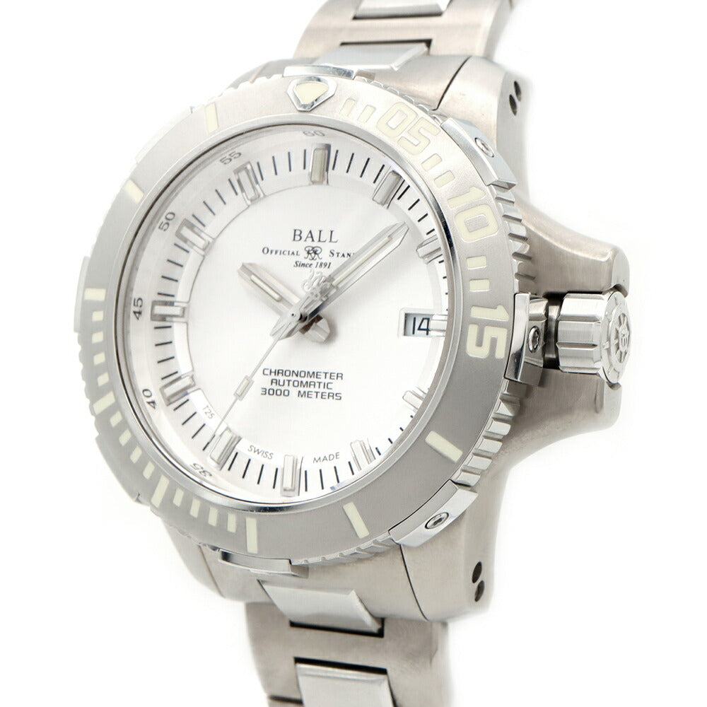 BALL ボール ウォッチ エンジニア ハイドロカーボン ディープクエスト DM3000A-SCJ-SL 3000m防水 クロノメーター デイト シルバー SS ステンレス Ti チタン メンズ 自動巻き【6ヶ月保証】【腕時計】【中古】