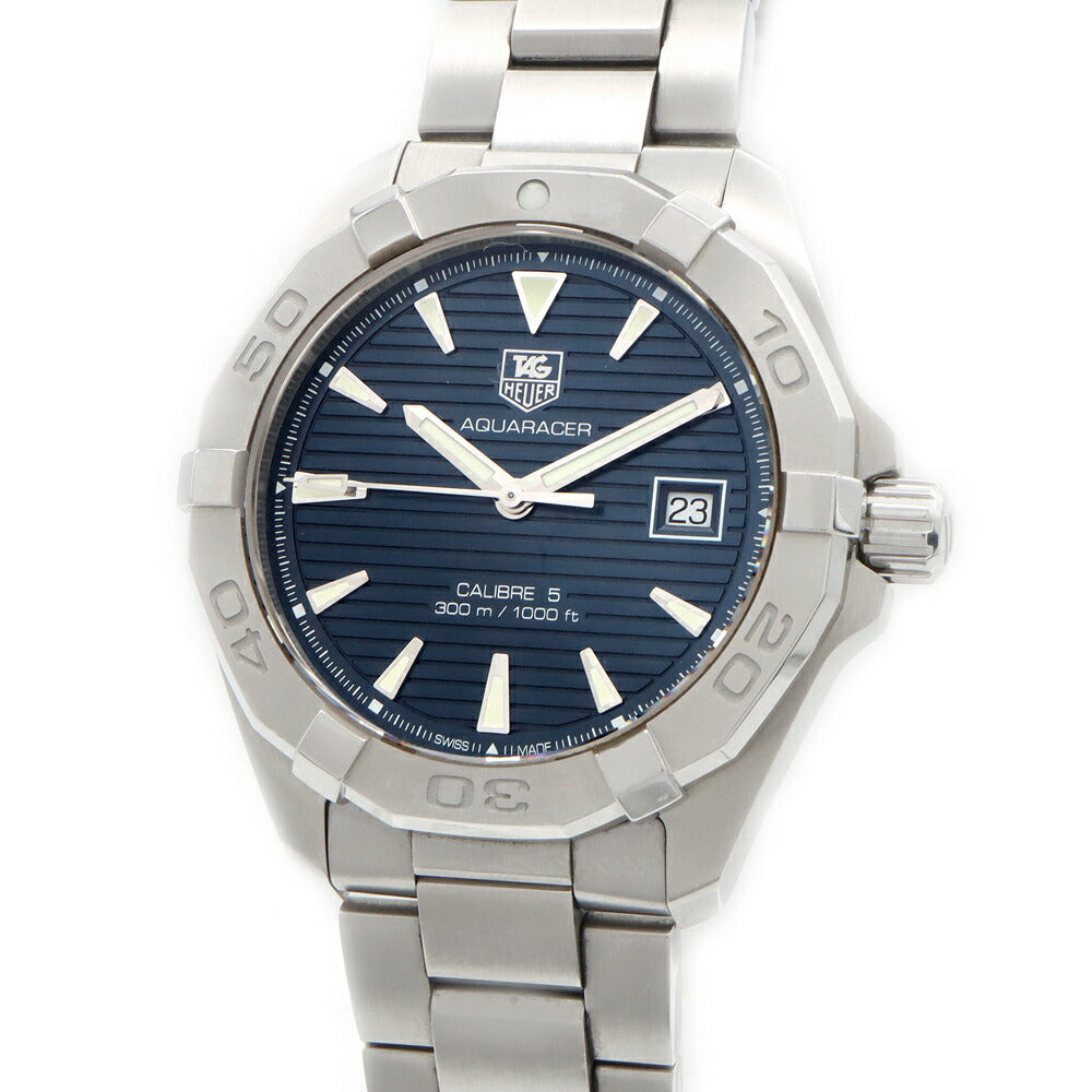 TAG Heuer タグホイヤー アクアレーサー キャリバー5 WAY2112 デイト 300m防水 青 ブルー SS ステンレス メンズ 自動巻き【6ヶ月保証】【腕時計】【中古】