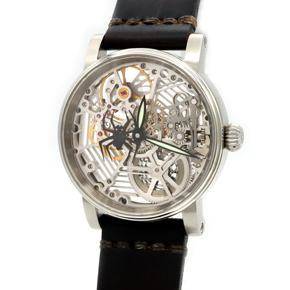 内部点検済 SCHAUMBURG WATCH シャウボーグ ウォッチ ウニカトリウム アラネア ARANEA スケルトン SS ステンレス 純正ベルト 純正尾錠 メンズ 手巻き 【6ヶ月保証】【腕時計】【中古】