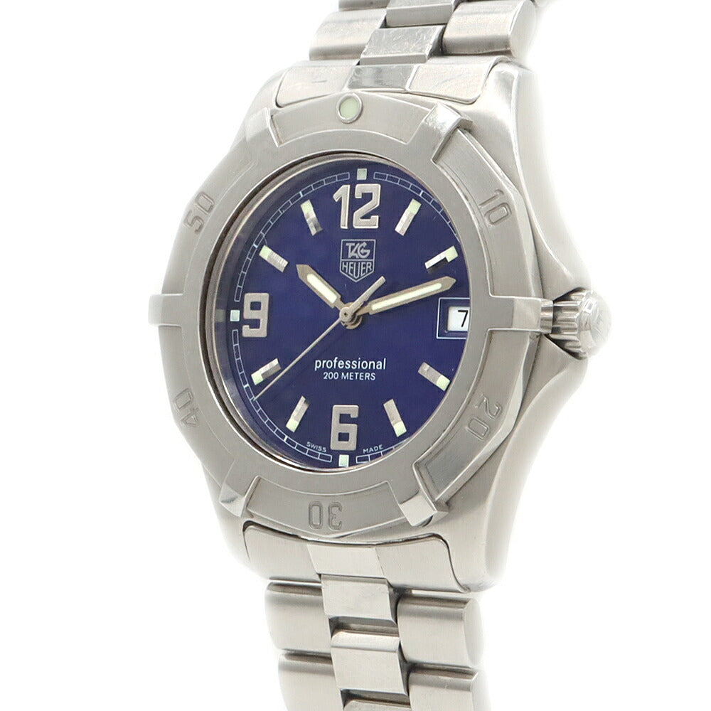 電池交換済 TAG Heuer タグホイヤー 2000 エクスクルーシブ WN1112 デイト 200m防水 青 ブルー SS ステンレス メンズ クォーツ【6ヶ月保証】【腕時計】【中古】