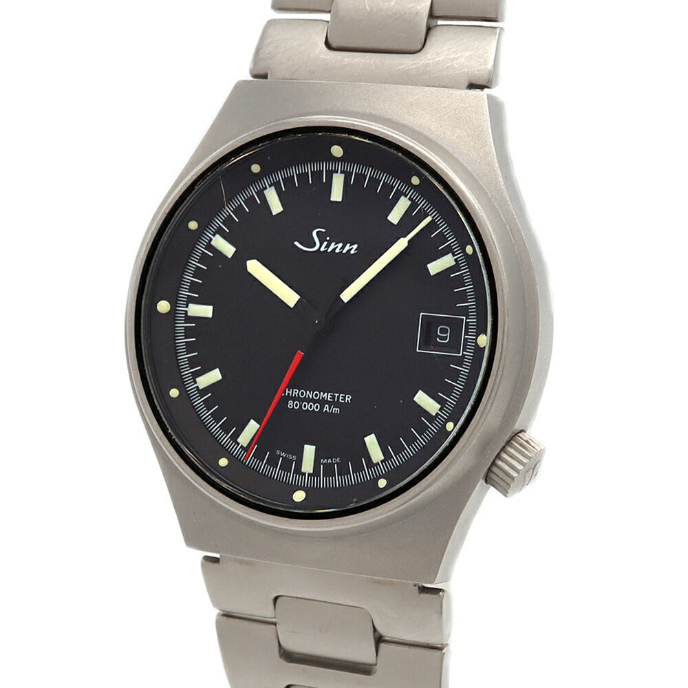 SINN ジン クロノメーター 244.TI.I デイト 200m防水 黒 ブラック Ti チタン メンズ 自動巻き【6ヶ月保証】【腕時計】【中古】