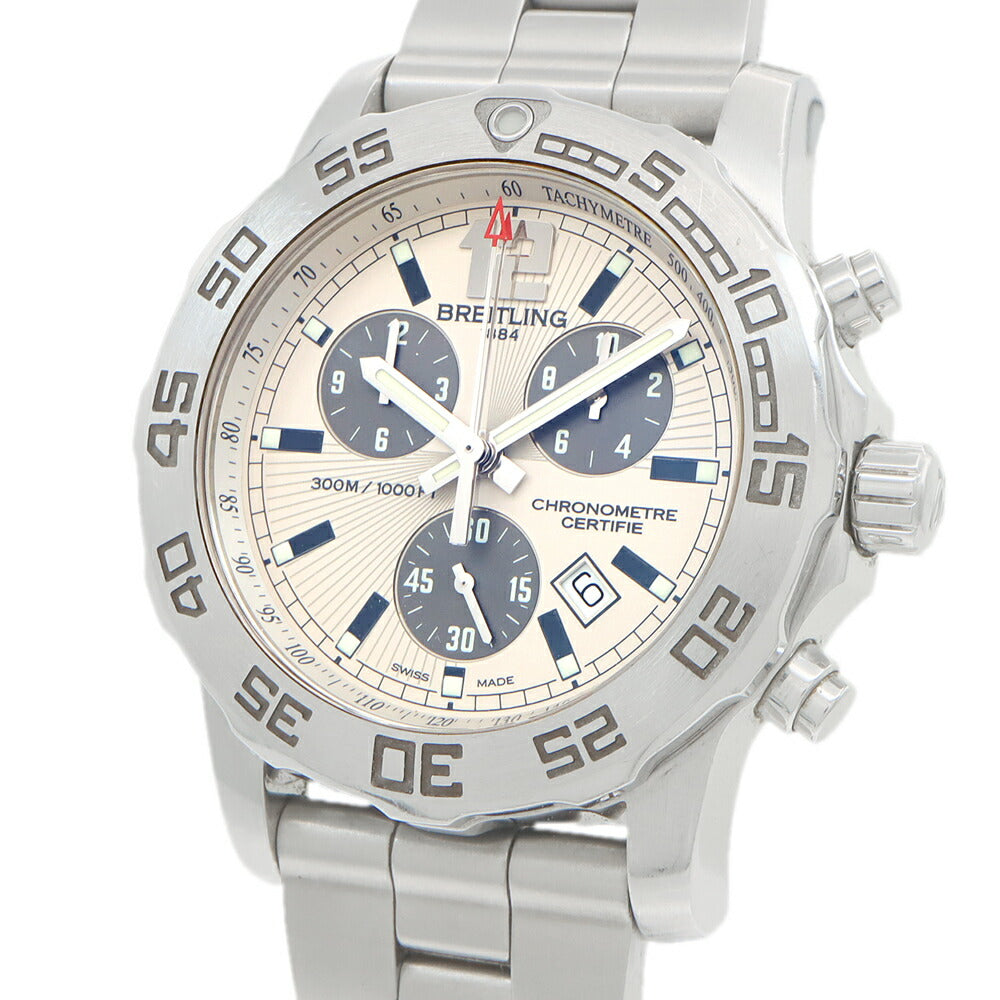 電池交換済 BREITLING ブライトリング コルト クロノグラフ II A73387 デイト 300m防水 ベージュ SS ステンレス メンズ クォーツ【6ヶ月保証】【腕時計】【中古】