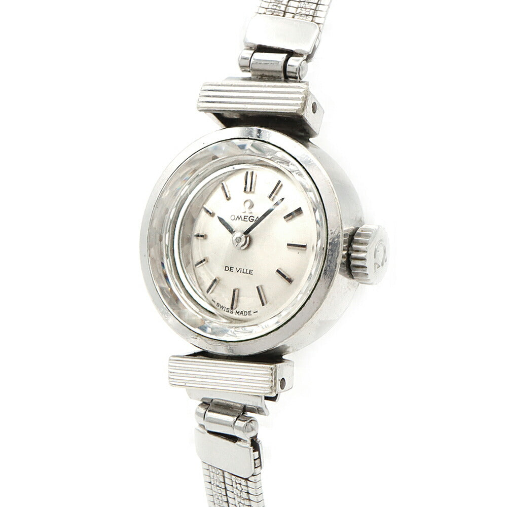 OMEGA オメガ DeVille デビル カットガラス 511.279 Cal.485 17石 シルバー SS ステンレス レディース 手巻き デヴィル アンティーク ヴィンテージ【腕時計】【中古】