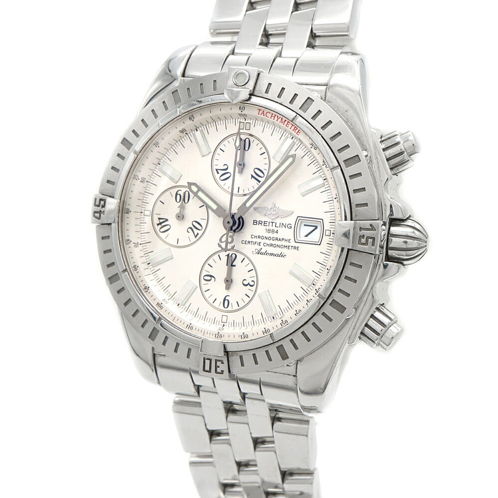 BREITLING クロノマット エボリューション A13356 クロノグラフ デイト 300m防水 シルバー SS ステンレス メンズ 自動巻き【6ヶ月保証】【腕時計】【中古】