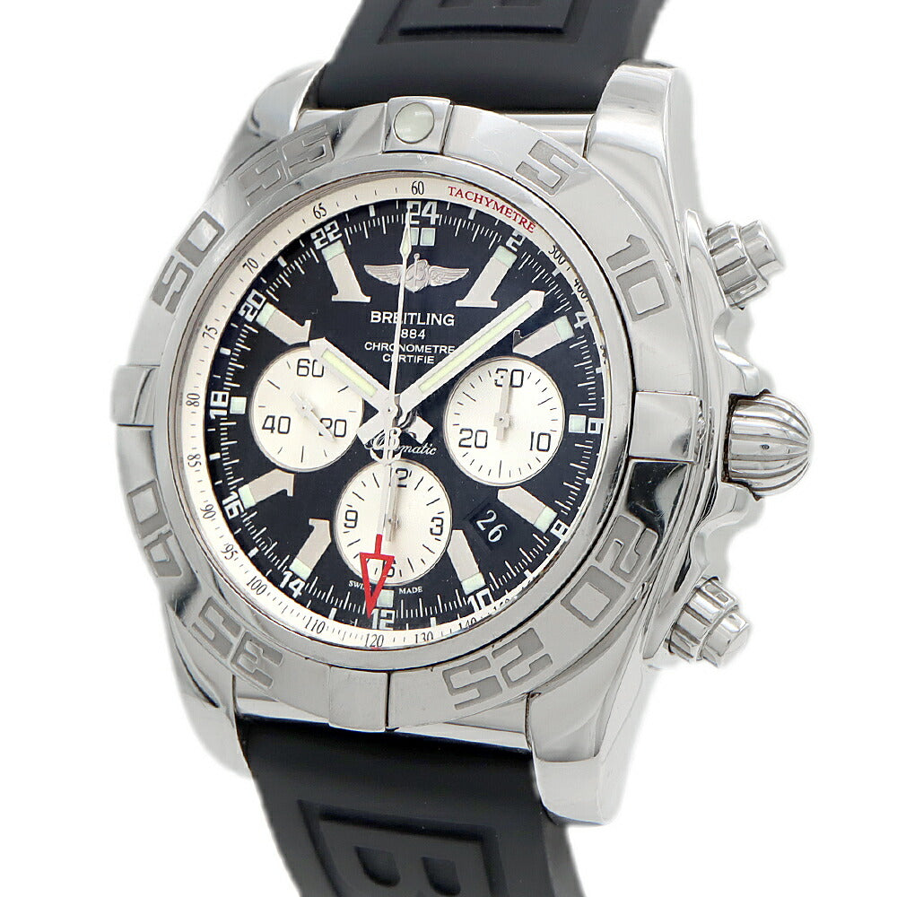 BREITLING ブライトリング クロノマット GMT AB0410 クロノグラフ デイト 500m防水 黒 ブラック SS ステンレス 純正ベルト 純正尾錠 メンズ 自動巻き【6ヶ月保証】【腕時計】【中古】