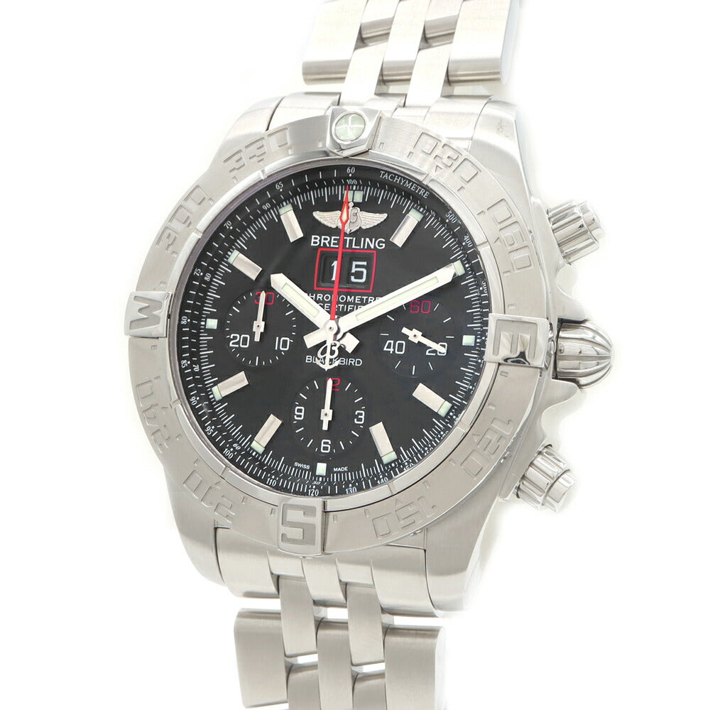 BREITLING ブライトリング クロノマット ブラックバード 世界2000本限定 A44360 クロノグラフ ビッグデイト 300m防水 黒 ブラック SS ステンレス メンズ 自動巻き【6ヶ月保証】【腕時計】【中古】