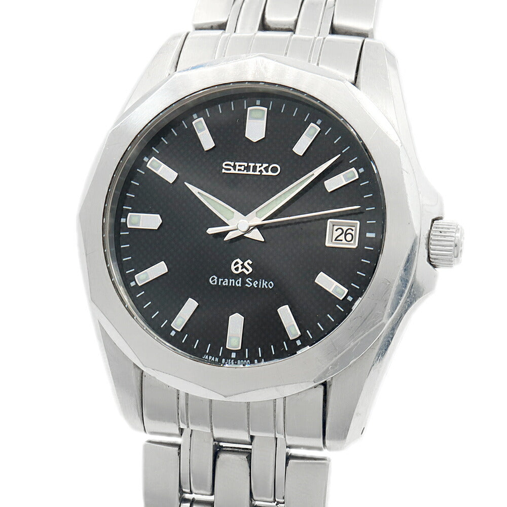 電池交換済 SEIKO セイコー GS グランドセイコー 8J56-8000 200m防水 黒 ブラック SS ステンレス メンズ クォーツ【6ヶ月保証】【腕時計】【中古】