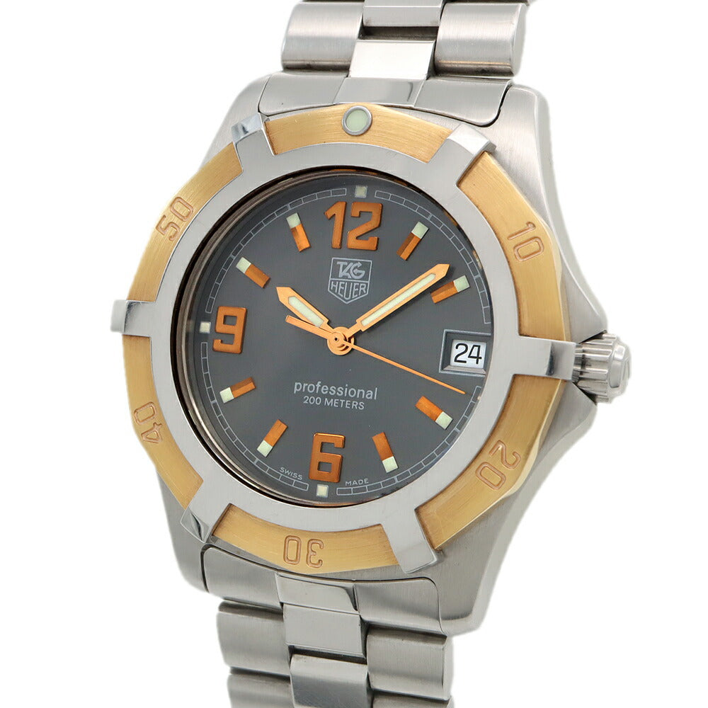 電池交換済 TAG Heuer タグホイヤー 2000 エクスクルーシブ WN1151 デイト 200m防水 グレー YGP イエローゴールド SS ステンレス コンビ メンズ クォーツ【6ヶ月保証】【腕時計】【中古】