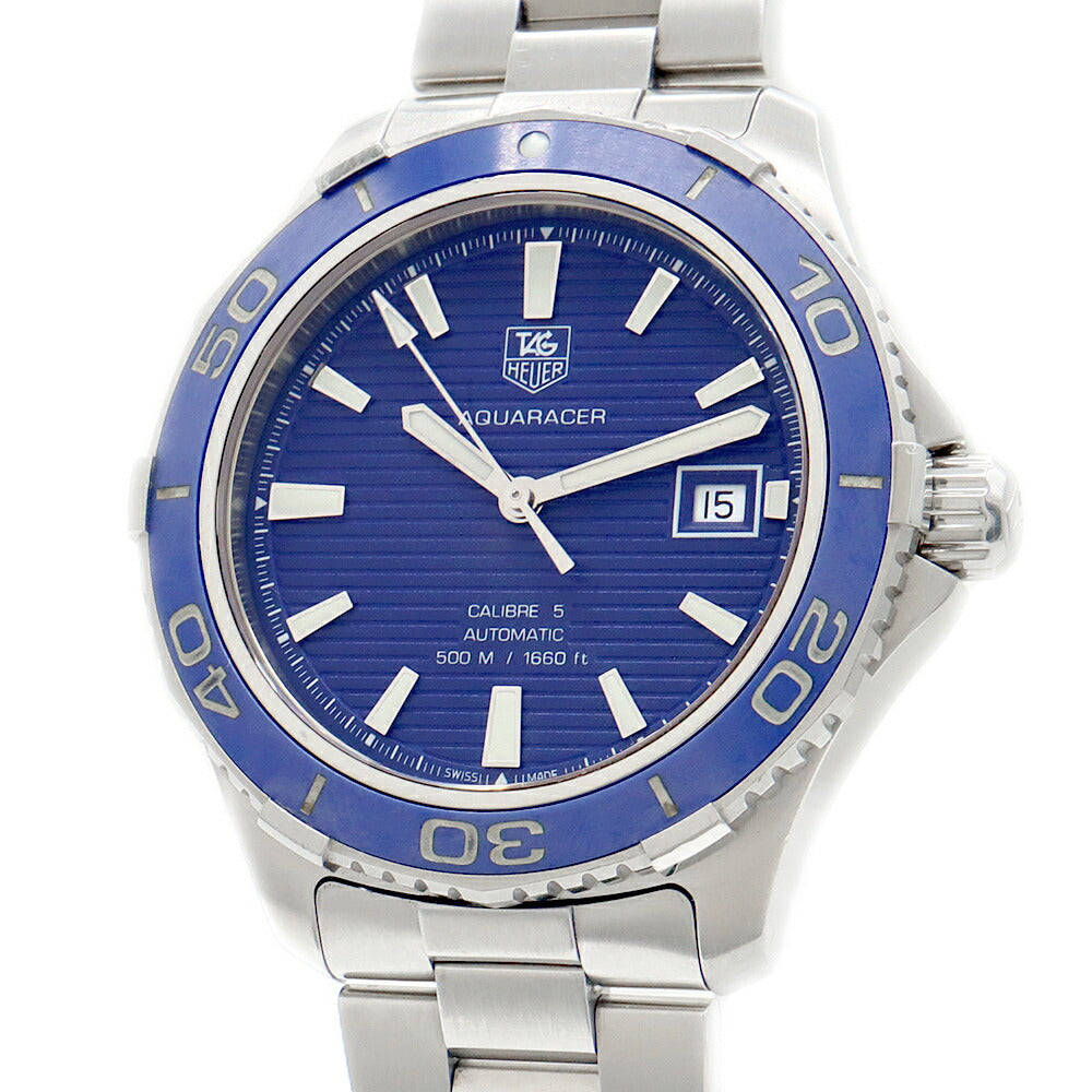 TAG Heuer タグホイヤー アクアレーサー キャリバー5 WAK2111 デイト 500m防水 青 ブルー SS ステンレス CE セラミック メンズ 自動巻き【6ヶ月保証】【腕時計】【中古】