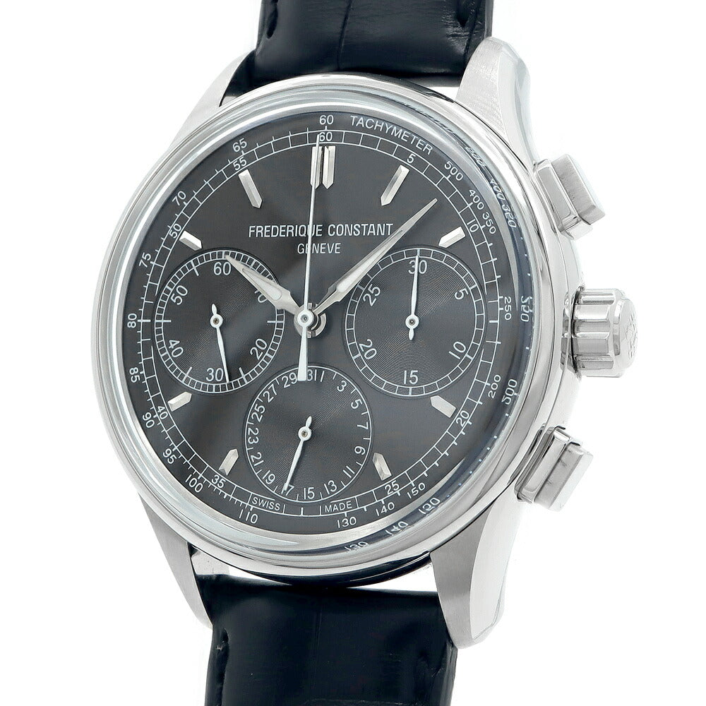 FREDERIQUE CONSTANT フレデリックコンスタント フライバック マニュファクチュール クロノグラフ FC-760X4H4/6 裏スケ 50m防水 グレー SS ステンレス 純正ベルト 純正尾錠 メンズ 自動巻き【6ヶ月保証】【腕時計】【中古】