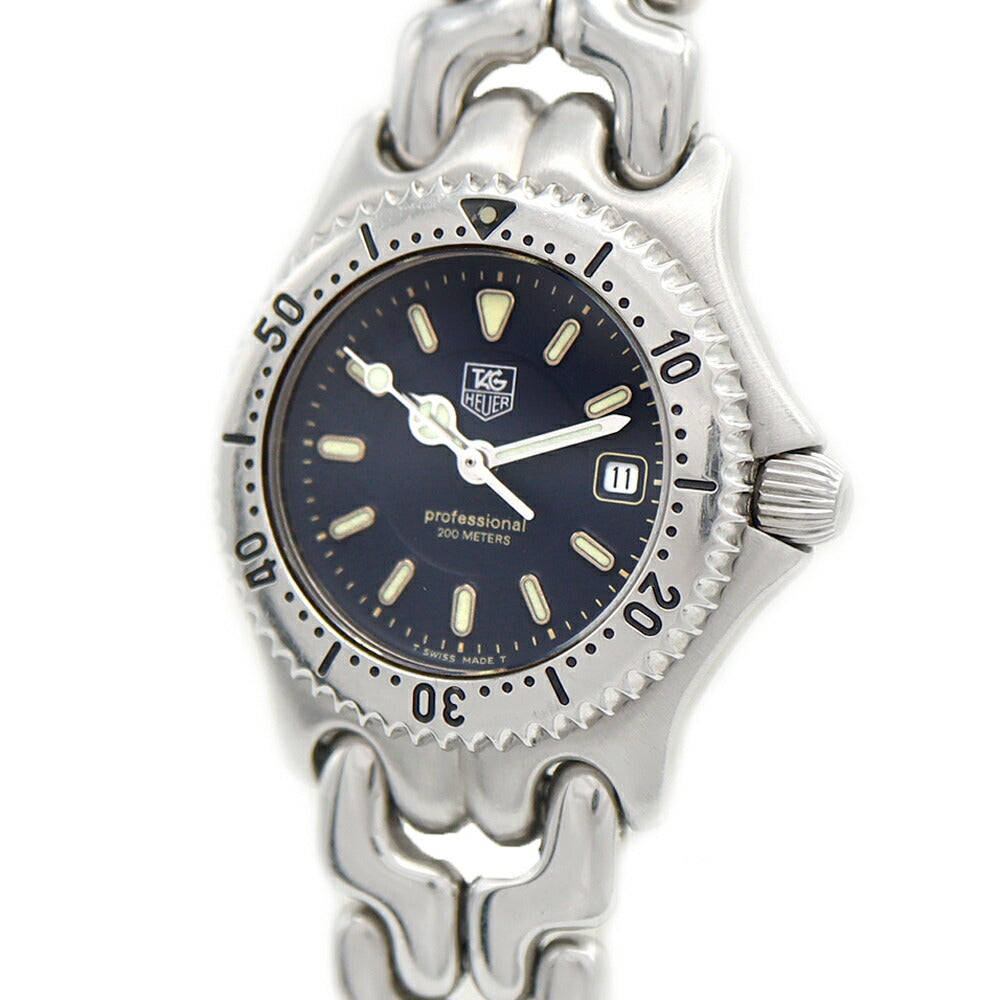 電池交換済 TAG Heuer タグホイヤー S/el セルシリーズ WG1317-2 デイト 200m防水 紺 ネイビー SS ステンレス レディース クォーツ【6ヶ月保証】【腕時計】【中古】