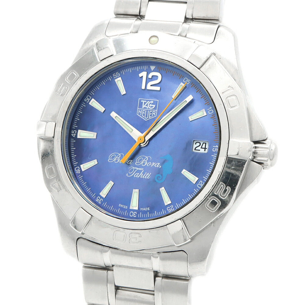 内部点検済 TAG Heuer タグホイヤー ニューアクアレーサー ボラボラ 2007 日本900本限定 WAF211N BA0806 デイト 300m防水 青 ブルーシェル SS ステンレス メンズ 自動巻き【6ヶ月保証】【腕時計】【中古】