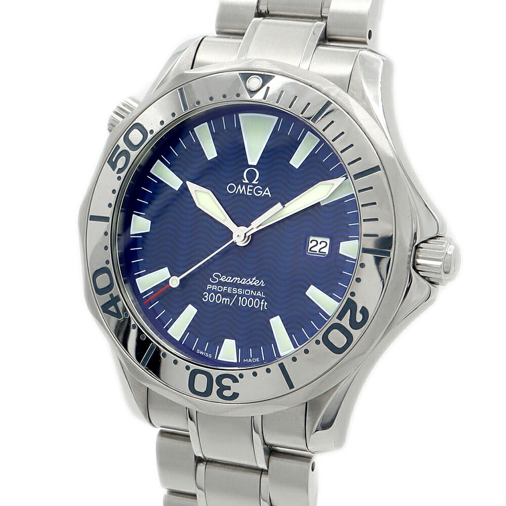 電池交換済 OMEGA オメガ シーマスター プロフェッショナル 300 2265.80 デイト 300m防水 青 ブルー SS ステンレス メンズ クォーツ【6ヶ月保証】【腕時計】【中古】
