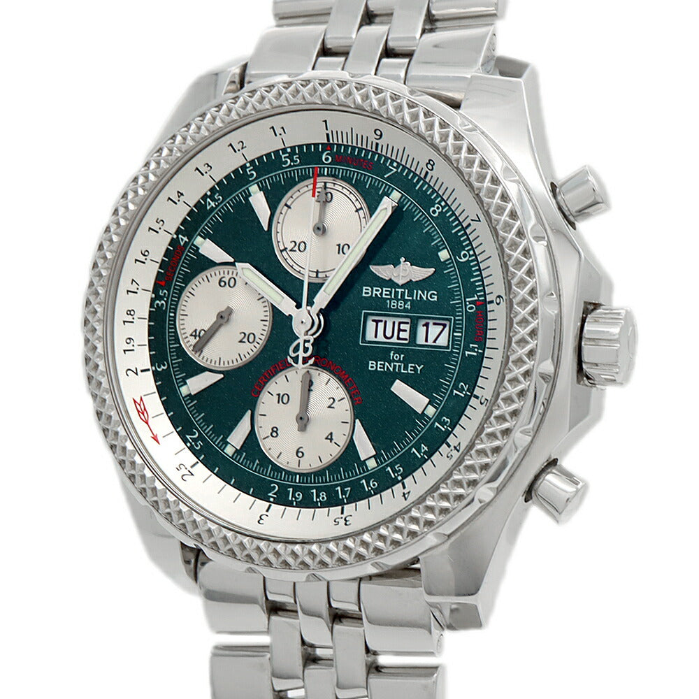 BREITLING ブライトリング ベントレー GT クロノグラフ A13362 100m防水 デイデイト 緑 グリーン SS ステンレス メンズ 自動巻き【自社保証6ヶ月】【腕時計】【中古】