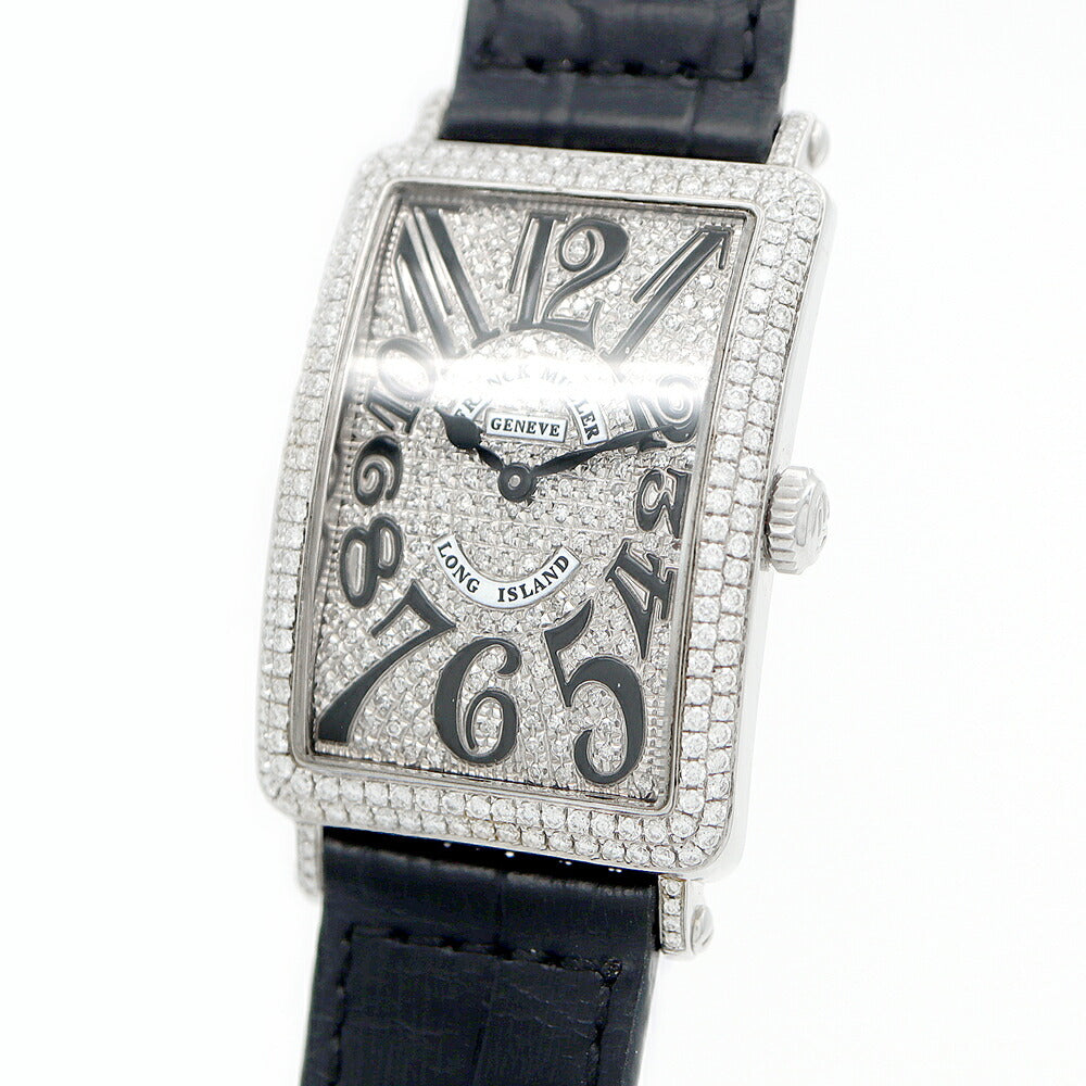 電池交換済 FRANCK MULLER フランクミュラー ロングアイランド 2重ダイヤベゼル ダイヤ文字盤 952QZREL ダイヤモンド SS ステンレス 純正ベルト 純正尾錠 アフターダイヤ メンズ レディース ボーイズ クォーツ【6ヶ月保証】【中古】【腕時計】