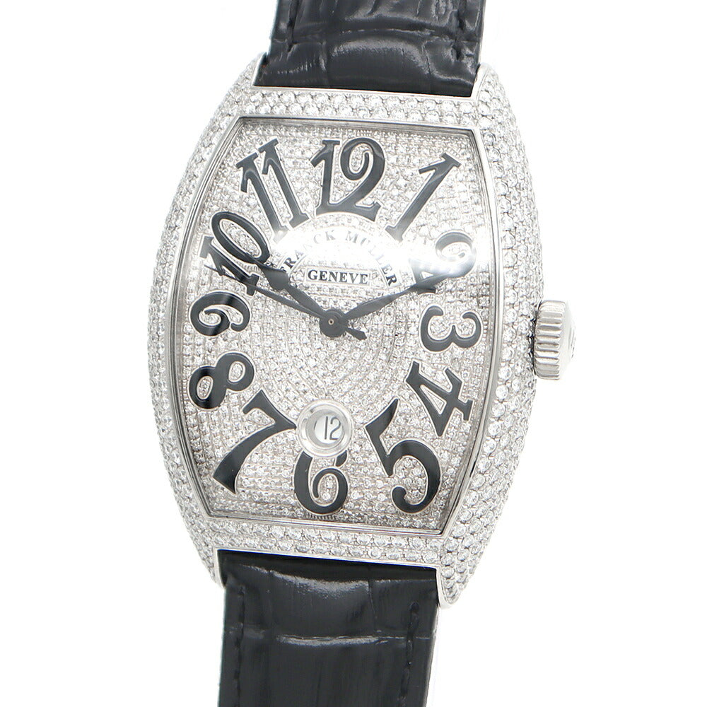 FRANCK MULLER フランクミュラー トノーカーベックス ダイヤベゼル ダイヤ文字盤 8880BSCDT ダイヤモンド デイト SS ステンレス 純正ベルト 純正尾錠 アフターダイヤ メンズ 自動巻き【6ヶ月保証】【中古】【腕時計】