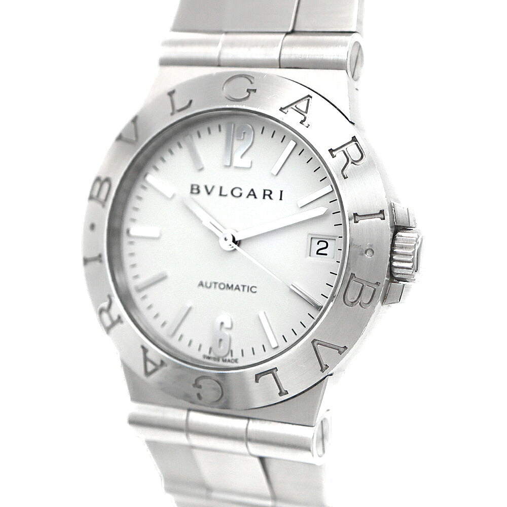 BVLGARI ブルガリ ディアゴノ スポーツ LCV35S デイト 白 ホワイト SS ステンレス メンズ 自動巻き【6ヶ月保証】【腕時計】【中古】