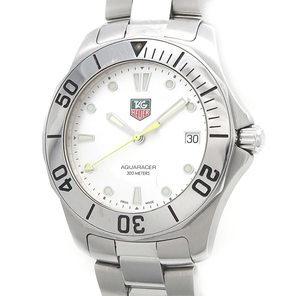 電池交換済 TAG Heuer タグホイヤー アクアレーサー WAB1111 デイト 300m防水 シルバー SS ステンレス メンズ クォーツ【6ヶ月保証】【腕時計】【中古】