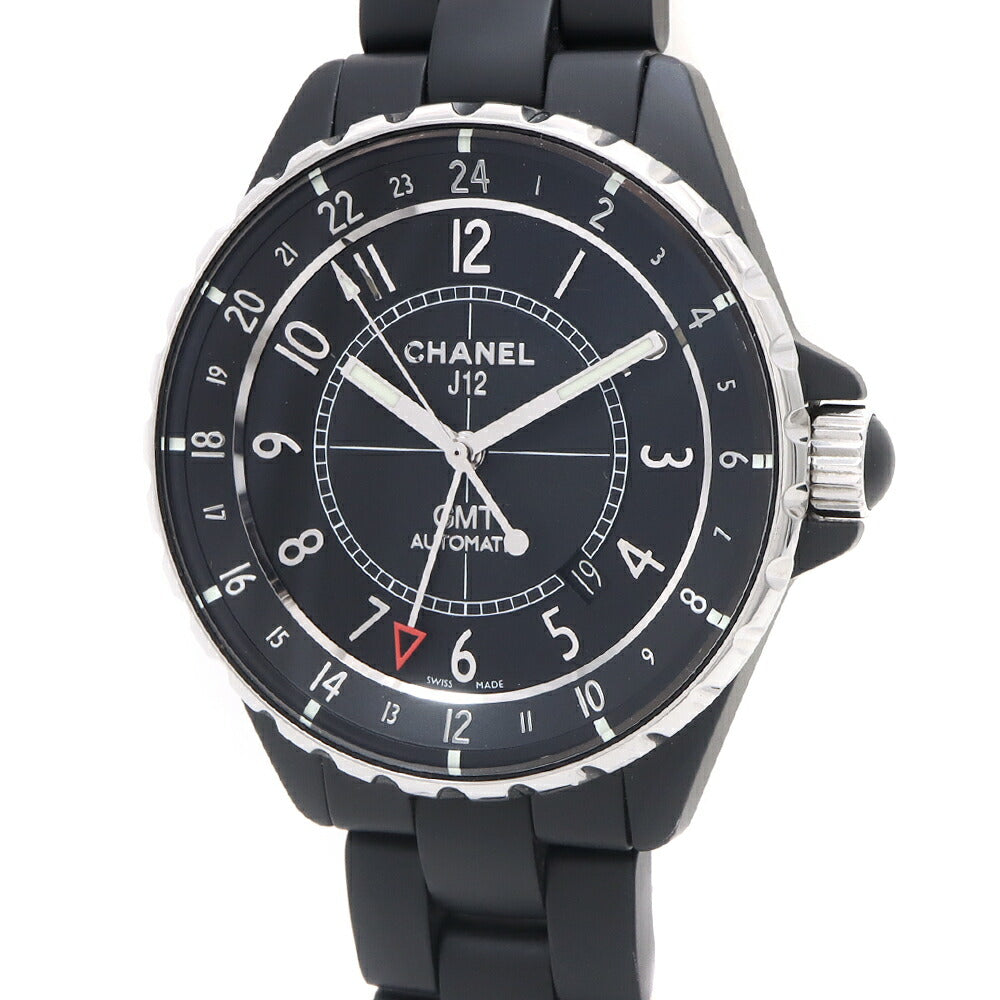 CHANEL シャネル J12 GMT H3101 41mm 100m防水 デイト 黒 ブラック CE セラミック SS ステンレス メンズ 自動巻き【6ヶ月保証】【腕時計】【中古】