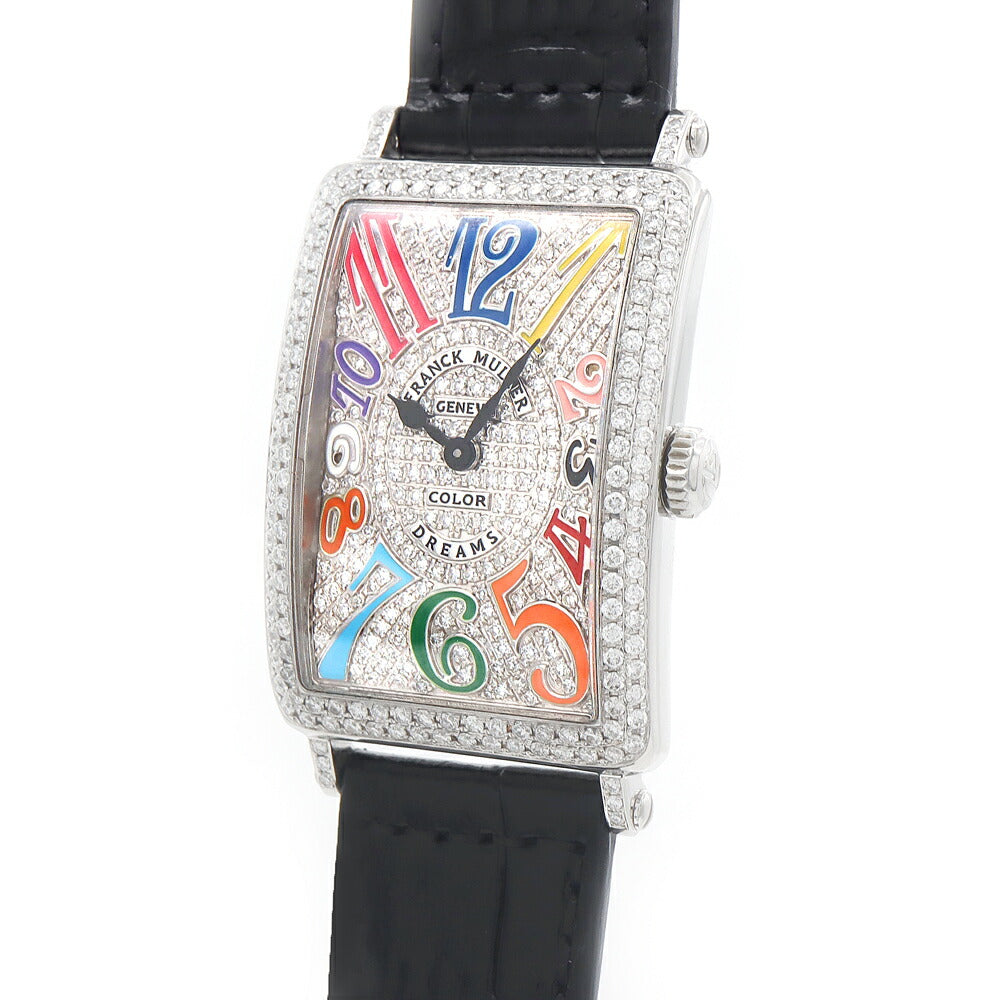 電池交換済 FRANCK MULLER フランクミュラー ロングアイランド カラードリーム ダイヤベゼル 952QZ ダイヤモンド ダイヤ文字盤 SS ステンレス アフターダイヤ レディース クォーツ【6ヶ月保証】【中古】【腕時計】