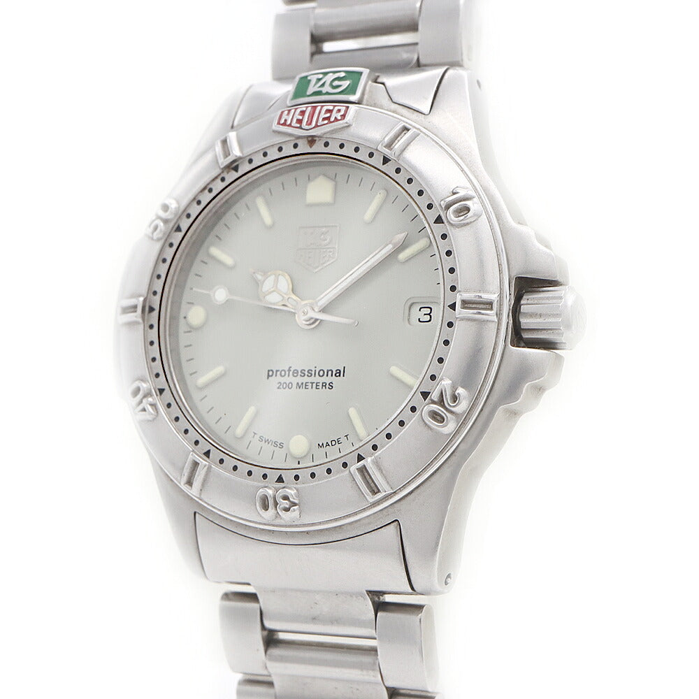 電池交換済 TAG Heuer タグホイヤー プロフェッショナル200 999.713A デイト 200m防水 ライトグレー SS ステンレス メンズ クォーツ【6ヶ月保証】【腕時計】【中古】