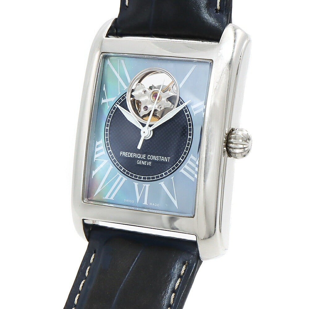 FREDERIQUE CONSTANT フレデリックコンスタント クラシック カレ オートマチック ハートビート 300本限定 FC-310MPN4S36 オープンハート 裏スケ 30m防水 黒 ブラックシェル SS ステンレス 純正ベルト 純正尾錠 メンズ 自動巻き【6ヶ月保証】【腕時計】【中古】