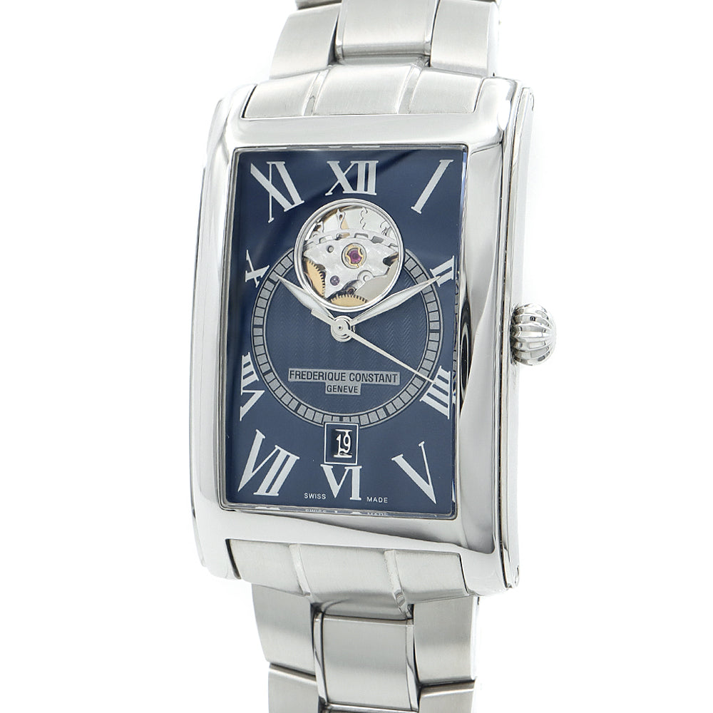 内部点検済 FREDERIQUE CONSTANT フレデリックコンスタント クラシック カレ オートマチック ハートビート 日本限定 FC-303/310/315X4C4/5/6 FC-315DNS4C26B デイト オープンハート 裏スケ 30m防水 ネイビー SS ステンレス メンズ 自動巻き【6ヶ月保証】【腕時計】【中古】