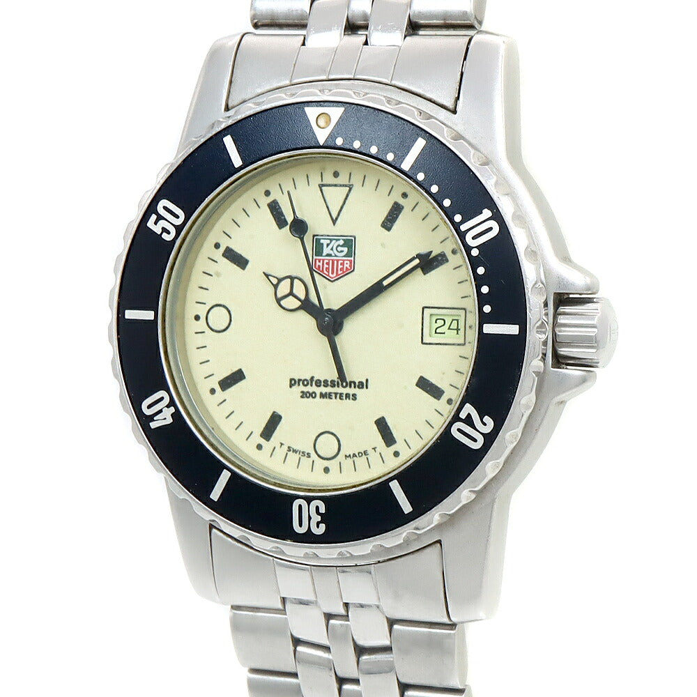 電池交換済 TAG Heuer タグホイヤー プロフェッショナル200 929.113G デイト 200m防水 イエロー SS ステンレス メンズ レディース ボーイズ クォーツ【6ヶ月保証】【腕時計】【中古】