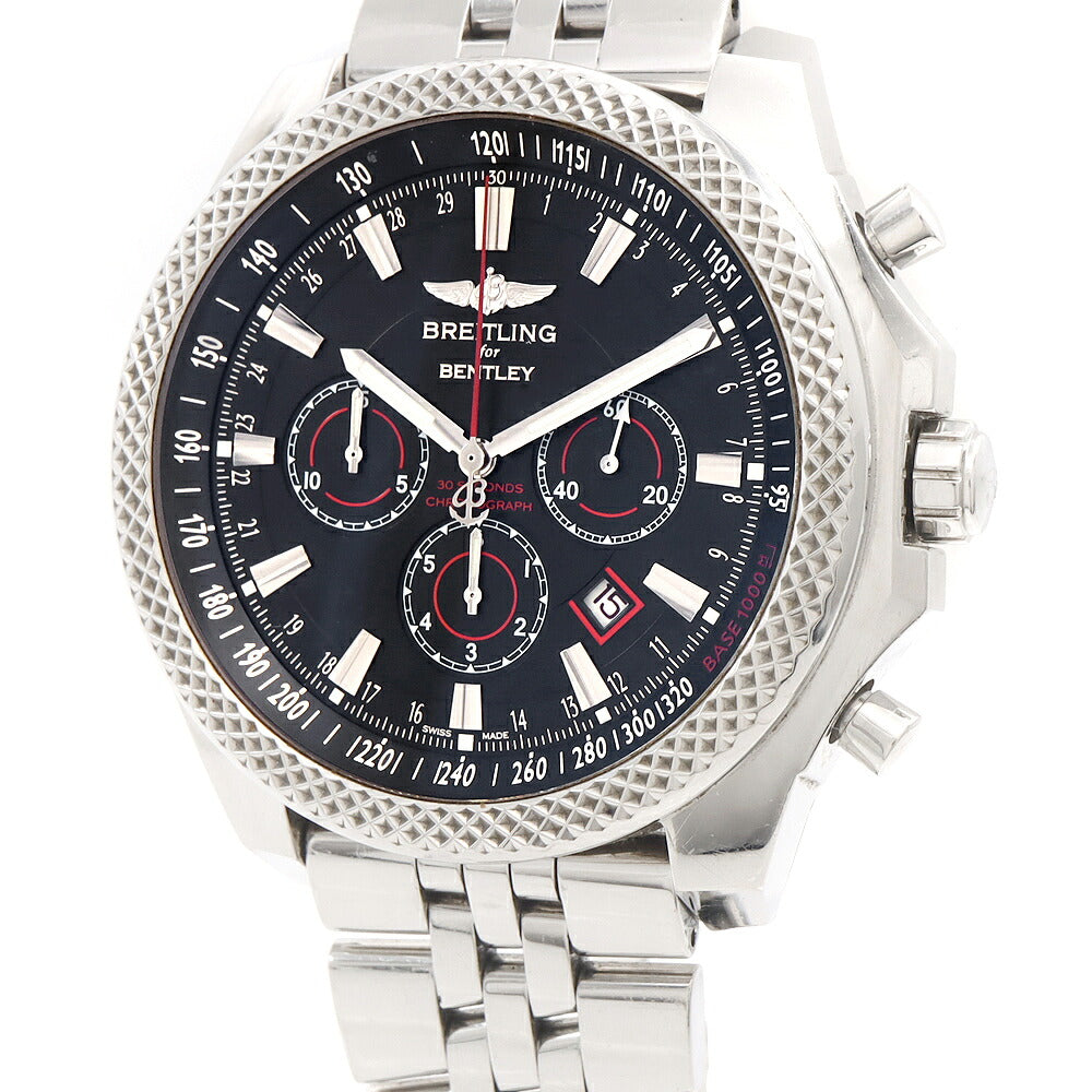 BREITLING ブライトリング ベントレー バーナート クロノグラフ A25368 デイト 100m防水 裏スケ 黒 ブラック SS ステンレス メンズ 自動巻き【自社保証6ヶ月】【腕時計】【中古】