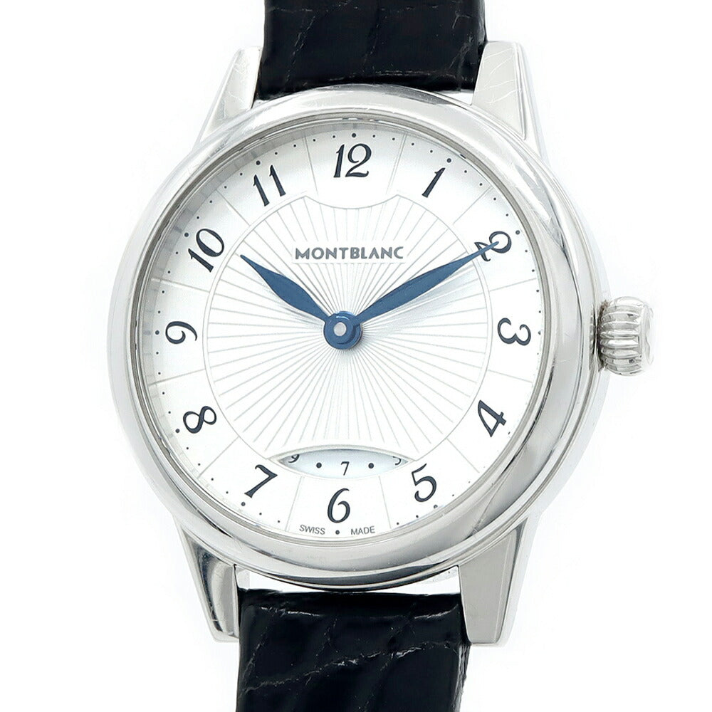 電池交換済 MONTBLANC モンブラン ボエム 7309 デイト 30m防水 シルバー SS ステンレス 純正ベルト 純正尾錠 レディース クォーツ 【6ヶ月保証】【腕時計】【中古】