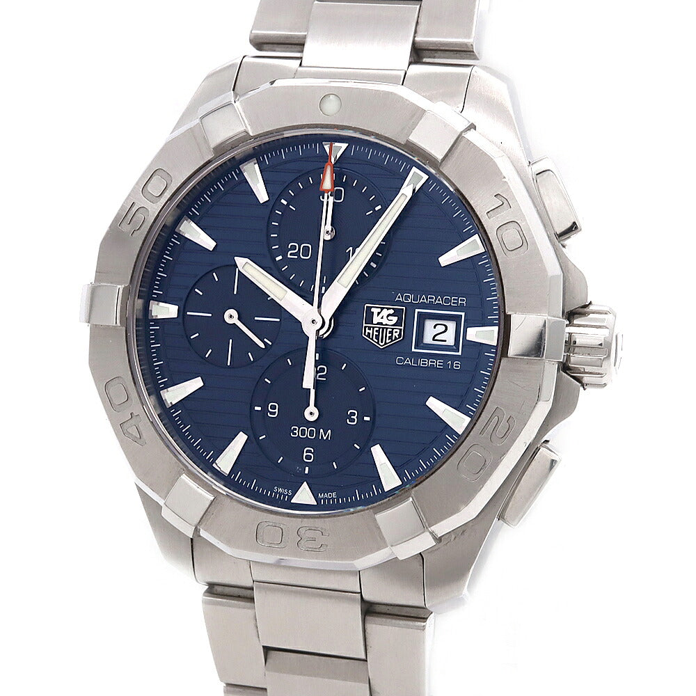 内部点検済 TAG Heuer タグホイヤー アクアレーサー キャリバー16 CAY2112-2 クロノグラフ デイト スモールセコンド 300m防水 青 ブルー SS ステンレス メンズ 自動巻き【6ヶ月保証】【腕時計】【中古】