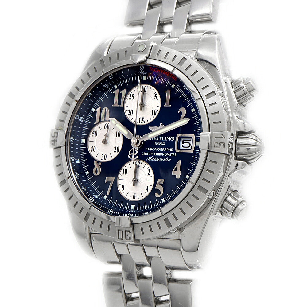 BREITLING ブライトリング クロノマット エボリューション クロノグラフ A13356 デイト 300m防水 青 ブルー SS ステンレス 自動巻き【6ヶ月保証】【腕時計】【中古】