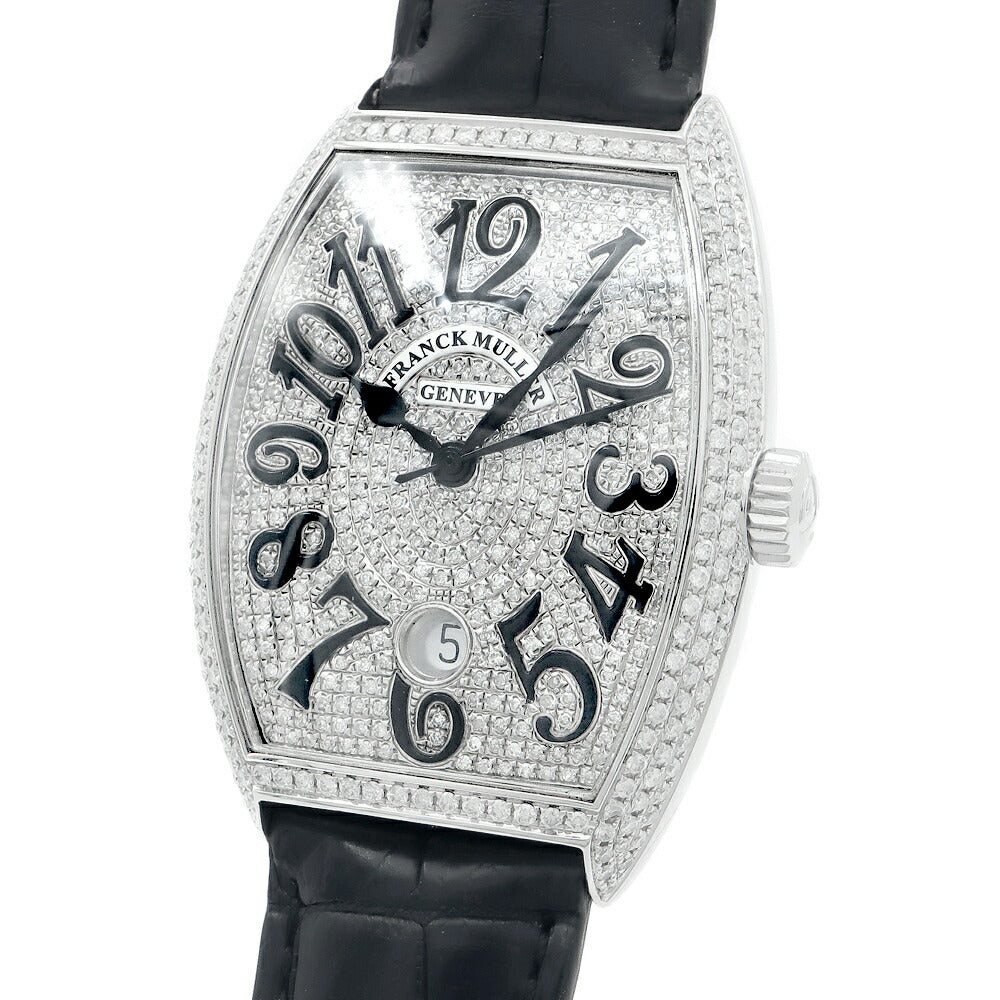 FRANCK MULLER フランクミュラー トノーカーベックス ダイヤベゼル ダイヤ文字盤 7851SCDT ダイヤモンド デイト SS ステンレス アフターダイヤ メンズ 自動巻き【6ヶ月保証】【中古】【腕時計】