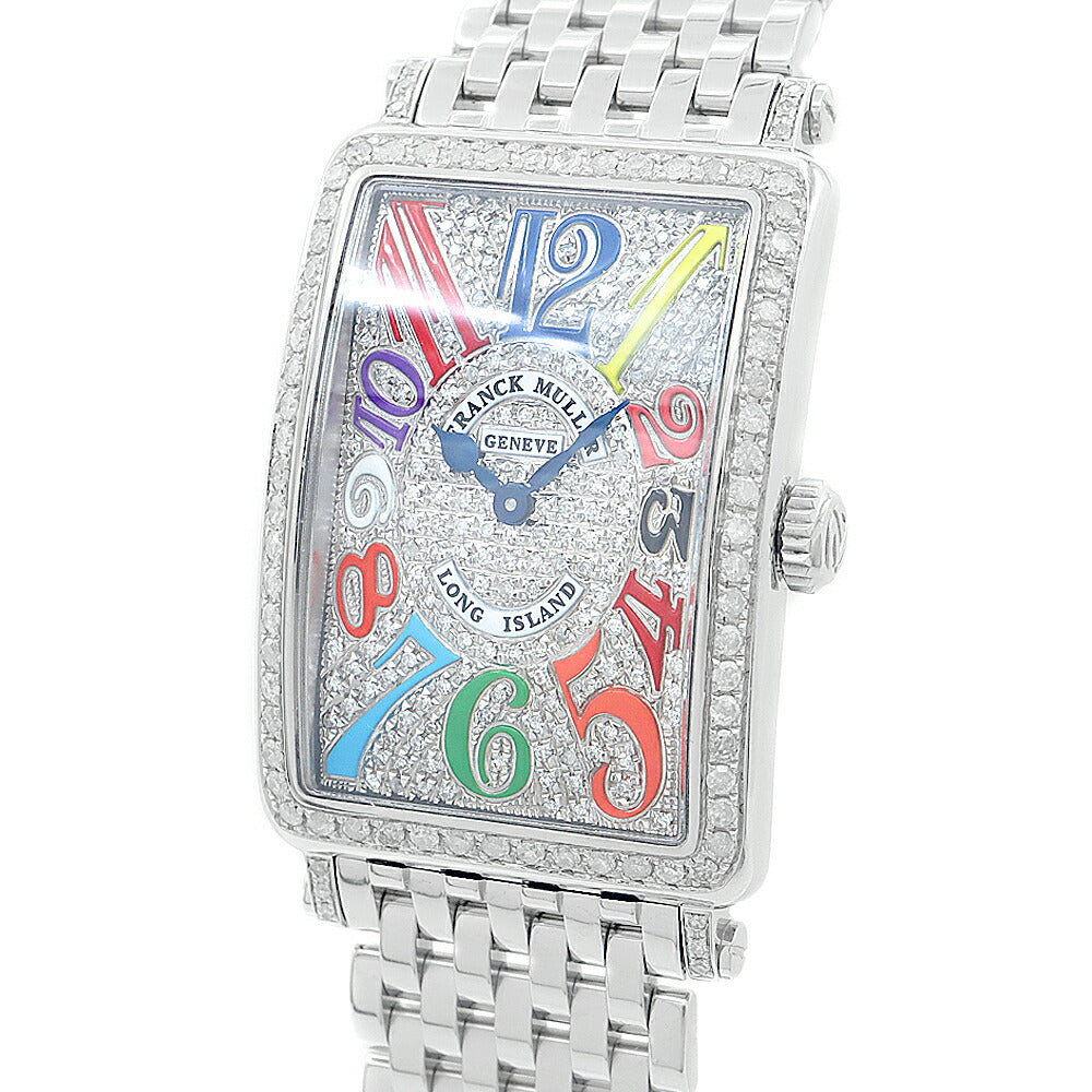 電池交換済 FRANCK MULLER フランクミュラー ロングアイランド カラードリーム ダイヤベゼル 952QZ ダイヤモンド ダイヤ文字盤 SS ステンレス アフターダイヤ レディース クォーツ【6ヶ月保証】【中古】【腕時計】