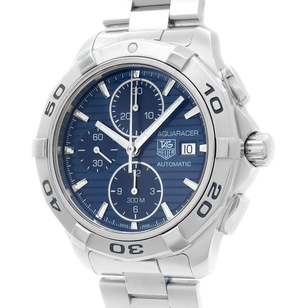 TAG Heuer タグホイヤー アクアレーサー キャリバー16 クロノグラフ CAP2112 BA0833 デイト 300m防水 青 ブルー SS ステンレス メンズ 自動巻き【6ヶ月保証】【腕時計】【中古】
