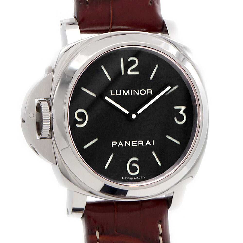 PANERAI パネライ ルミノール ベース レフトハンド PAM00219 300m防水 裏スケ 黒 ブラック SS ステンレス 純正ベルト 純正尾錠 メンズ 手巻き【6ヶ月保証】【腕時計】【中古】