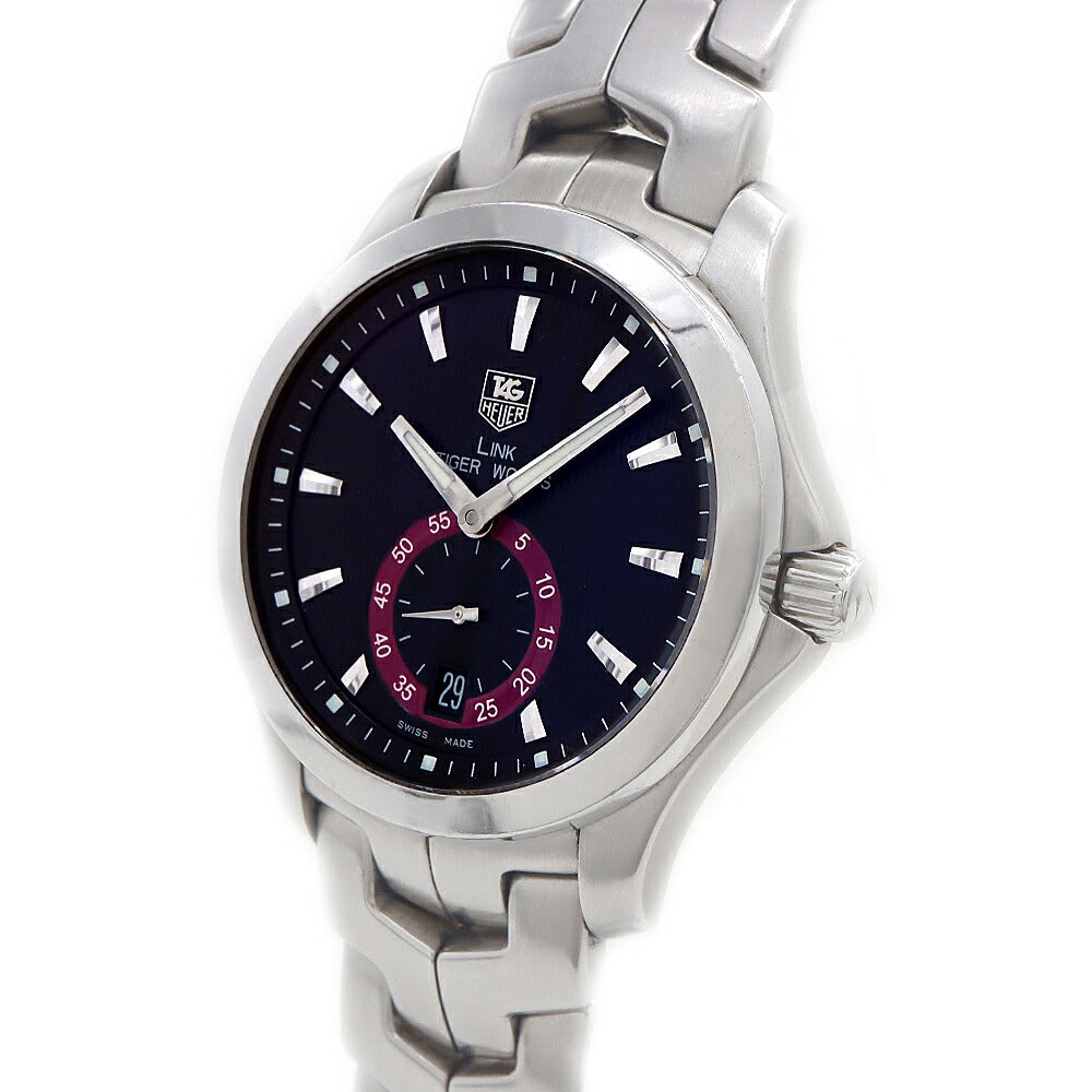 TAG Heuer タグホイヤー リンク キャリバー6 タイガーウッズ 5000本限定 WJF211D デイト 200m防水 裏スケ 黒 ブラック SS ステンレス メンズ 自動巻き【6ヶ月保証】【腕時計】【中古】