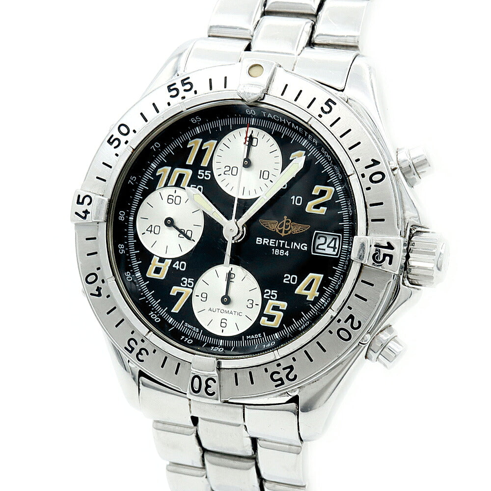 BREITLING ブライトリング コルト クロノグラフ A13035 A13035.1 デイト 100m防水 黒 ブラック SS ステンレス メンズ 自動巻き【6ヶ月保証】【腕時計】【中古】