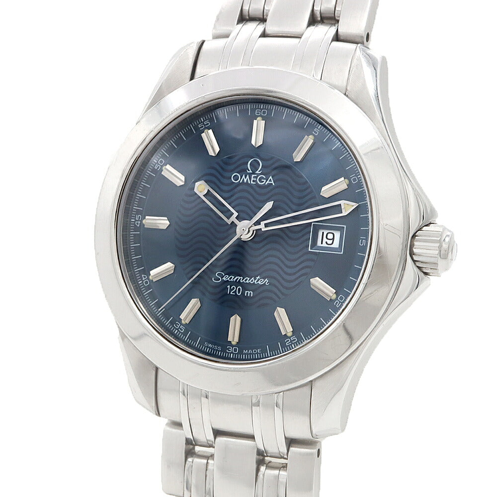 電池交換済 OMEGA オメガ シーマスター120 2511.81 デイト 120m防水 青 ブルー SS ステンレス メンズ クォーツ【6ヶ月保証】【腕時計】【中古】