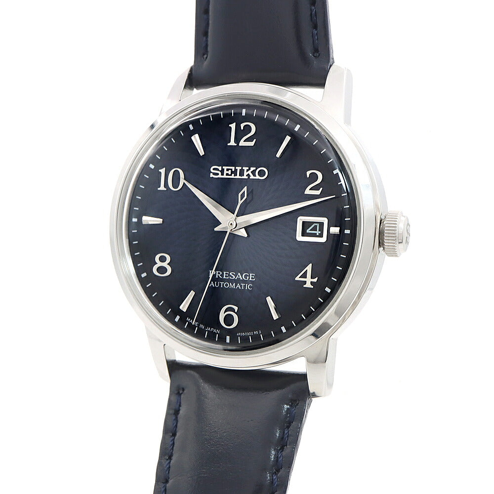 SEIKO セイコー プレザージュ カクテルタイム SARY165 4R35-04A0 デイト 50m防水 紺 ネイビー SS ステンレス 純正ベルト 純正尾錠 メンズ 自動巻き プレサージュ【6ヶ月保証】【腕時計】【中古】