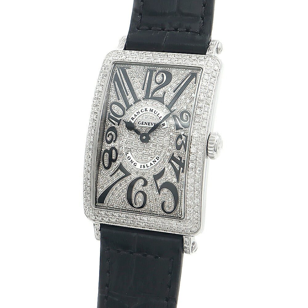 電池交換済 FRANCK MULLER フランクミュラー ロングアイランド ダイヤベゼル 952QZREL ダイヤモンド ダイヤ文字盤 SS ステンレス アフターダイヤ レディース クォーツ【6ヶ月保証】【中古】【腕時計】