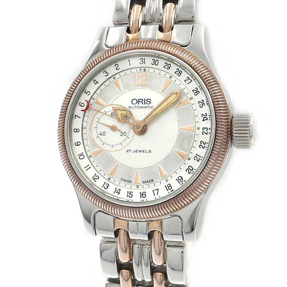 ORIS オリス ビッグクラウン ポインターデイト 7482 裏スケ デイト 50m防水 シルバー SS ステンレス GP ゴールド コンビ メンズ 自動巻き【6ヶ月保証】【腕時計】【中古】