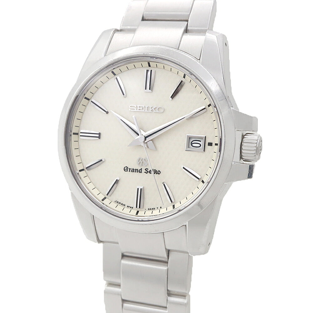 電池交換済 SEIKO セイコー GS グランドセイコー 9F62-0AA1 SBGX053 100m防水 デイト 白 ホワイト SS ステンレス メンズ クォーツ【6ヶ月保証】【腕時計】【中古】
